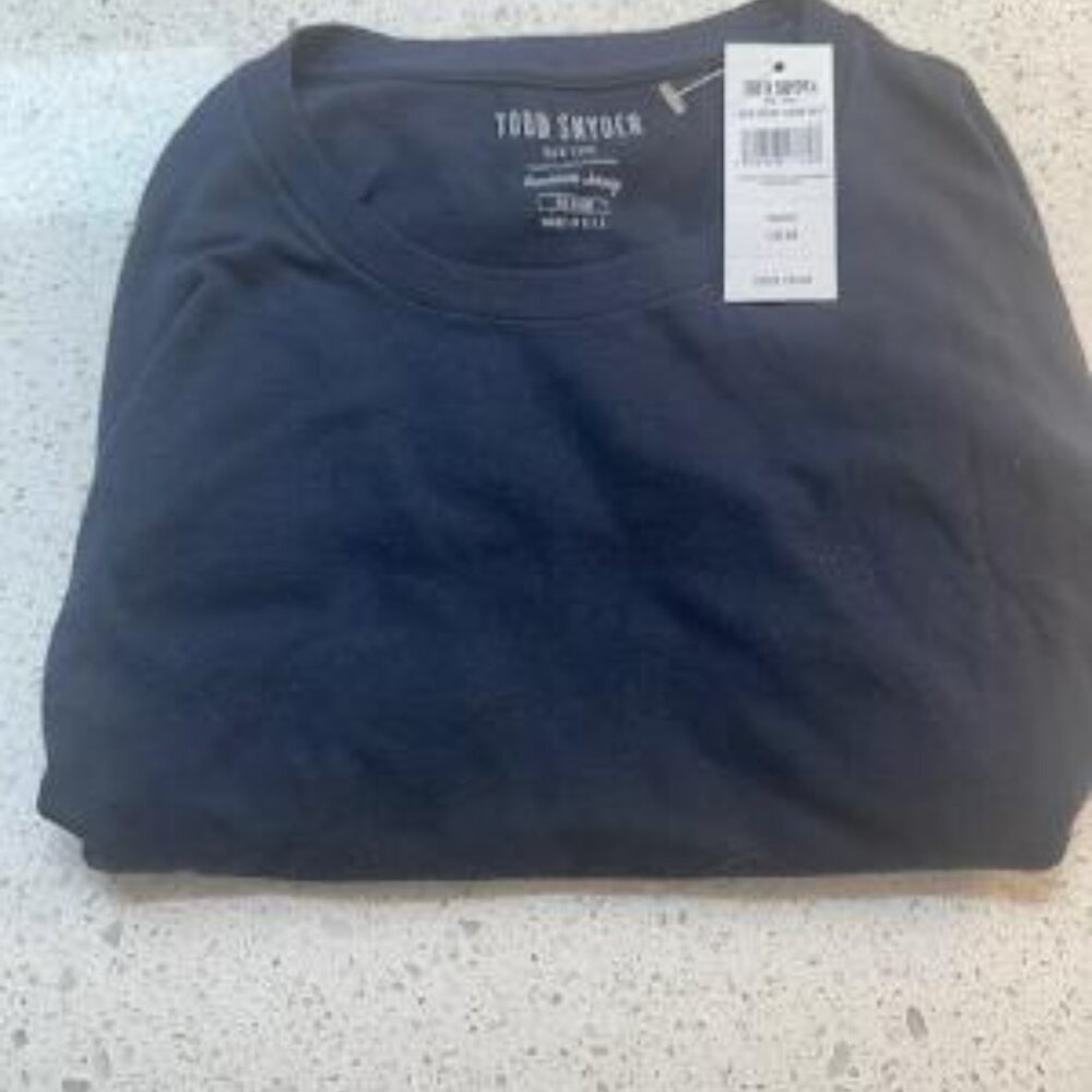 Men's Todd Snyder Navy Blue Luxe long sleeved t-shirt in size M - Picture 7 of 7